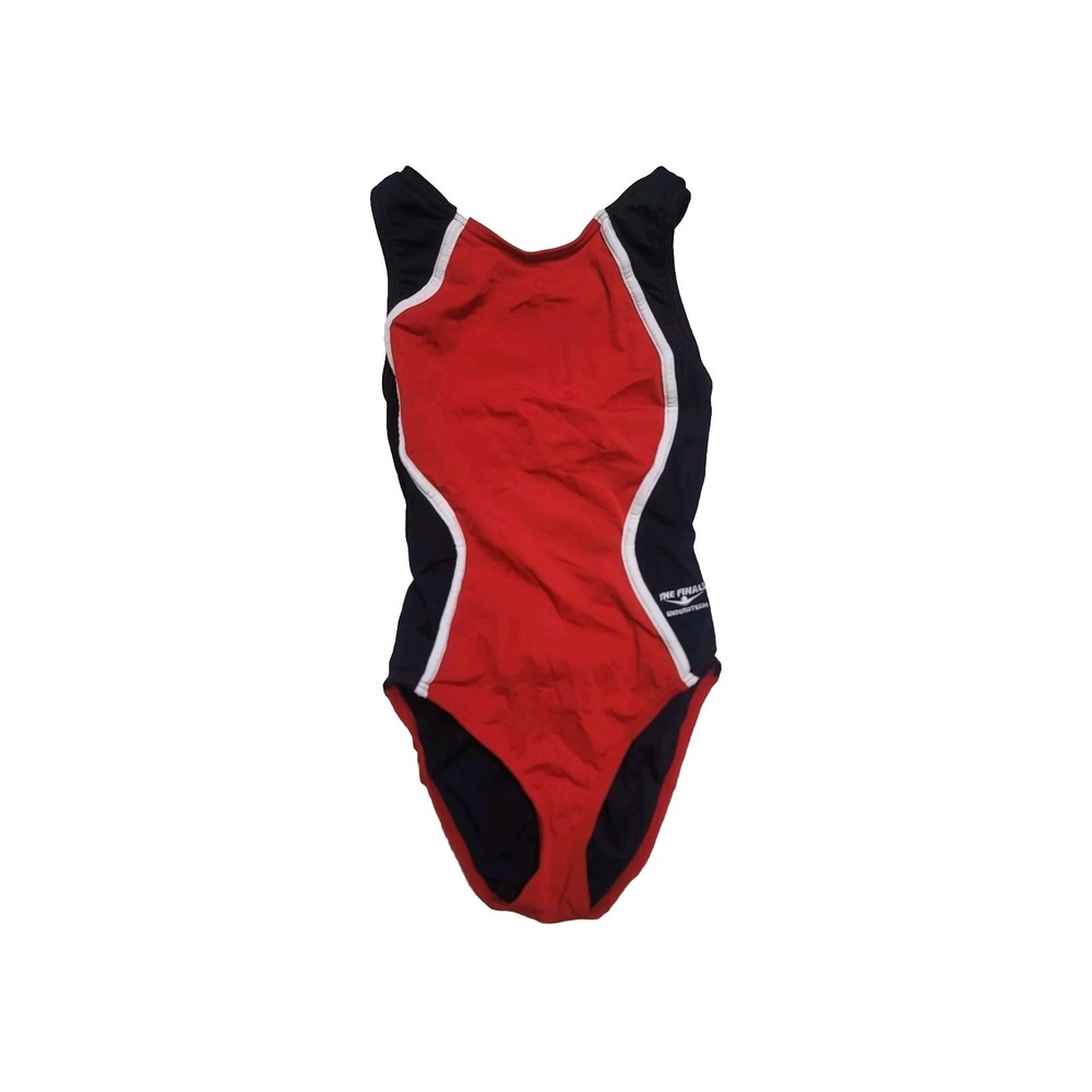 The Finals Reactor Splice Competition Back One Piece Swimsuit, Navy/Red, Size 28